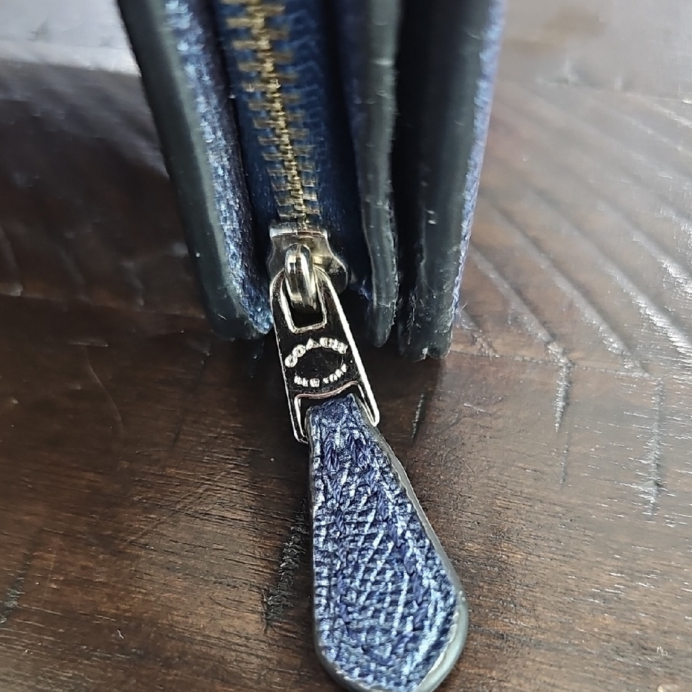 Coach Metallic Blue Women's Wallet - Picture 2 of 8